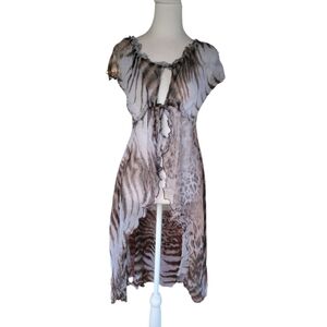 Nordstrom NWT 100% Silk Leopard Print Cover Up Topper Size Small Medium